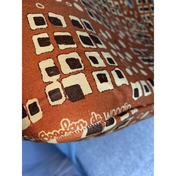 Bogolan de Woodin Tote Bag African Mud Cloth With Leather Straps - Picture 3 of 12